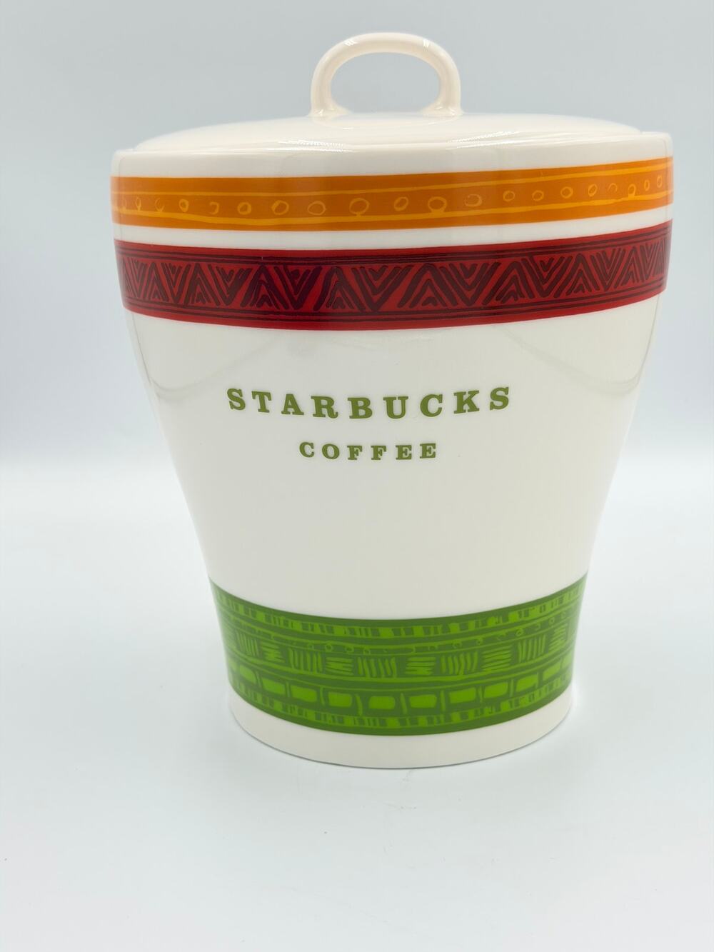 Starbucks Advertising Jar Coffee Bean Tea Holder Ceramic 2005 Canister